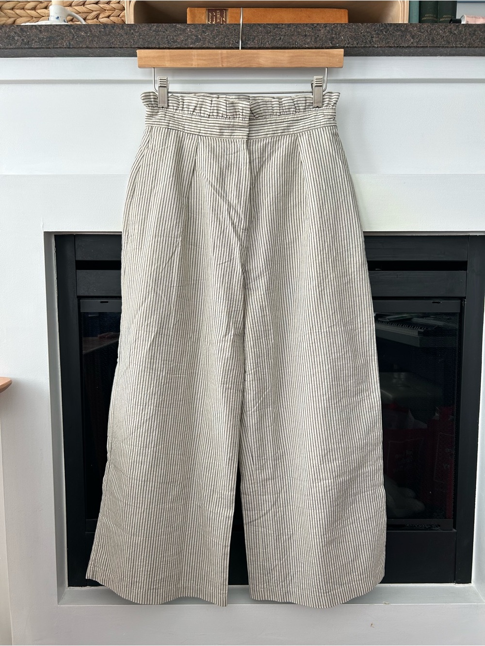 Wide Leg Cropped Striped Trouser
